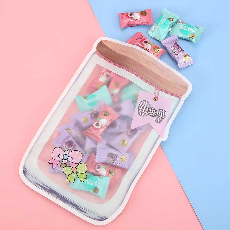 TETP 50Pcs Frosted Candy Packaigng Bags With Ziplock Home Handmade Cookies Chocolate Lollipop Nuts Storage Sealing Resealable