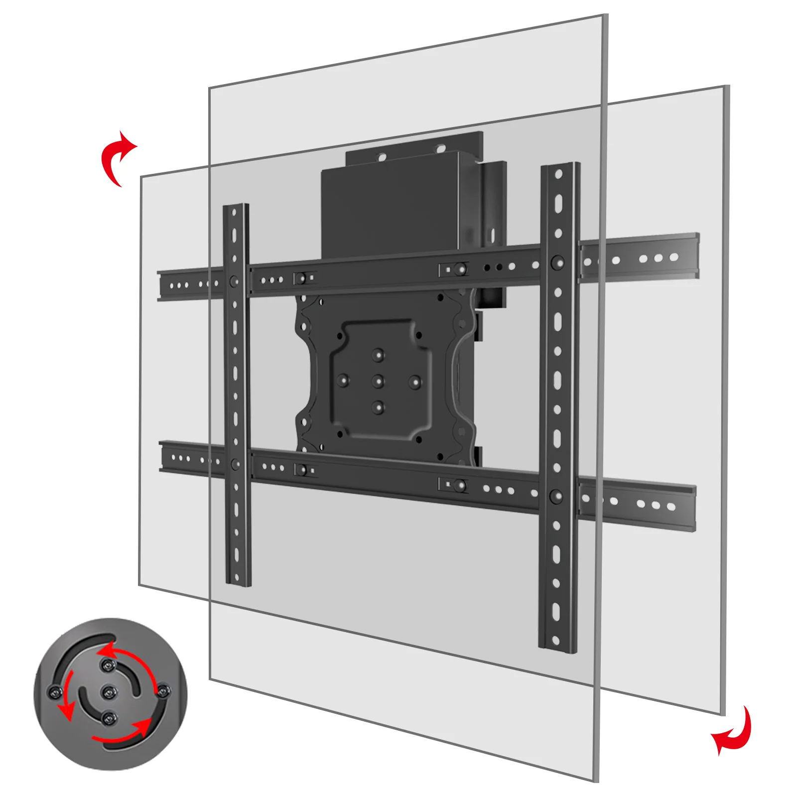 37-75 inch TV Wall Mount Vertical and Horizontal Rotating LED LCD Screen, Support Phone Cast to TV, Swivel Stand Arm DG660