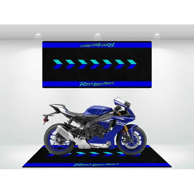 

Racing Parking Floor Mat Anti-Slip Long Strip Bedside Rug For Bedrooms Durable Motorcycle Display Pad Home Decoration