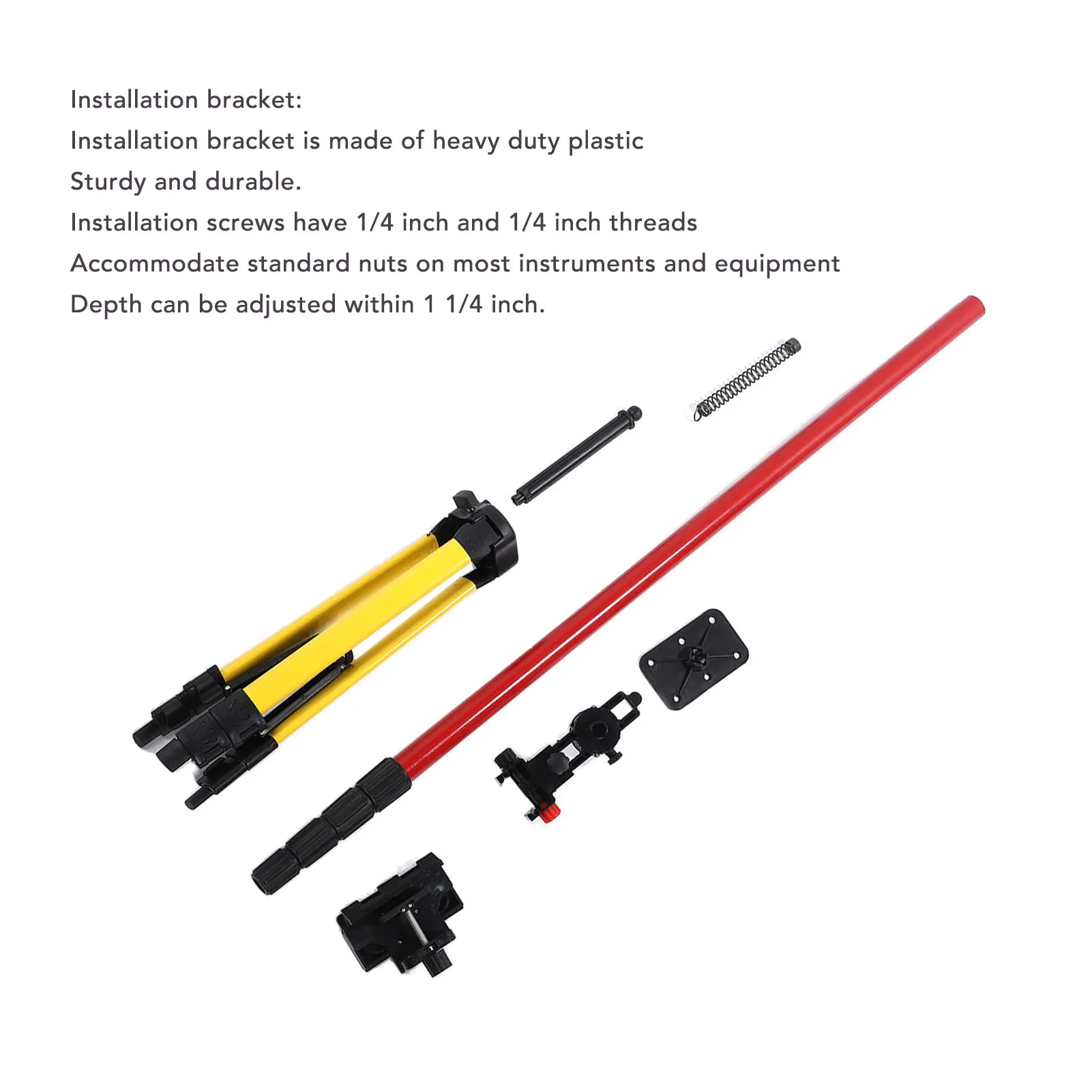 Telescoping Level Support Rod Stainless Steel 5/8in 1/4in Thread 114 To 388mm Adjustable Base Level Support Rod for Decoration