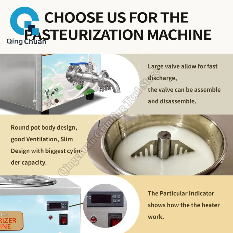 Pasteur für frische Milch, kommerzielle Milch, Ziegenmilch, Pasteurisator, Haushaltssaft, Desinfektion, Sterilisationsmaschine