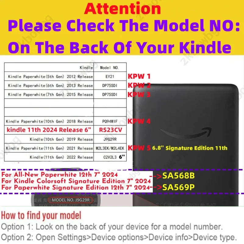 Case For New Kindle Paperwhite 12th 10th 7th 11th Generation 6 Inch C2V2L3 6.8'' M2L3EK M2L4EK 2024 Magnetic Flip E-book Cover