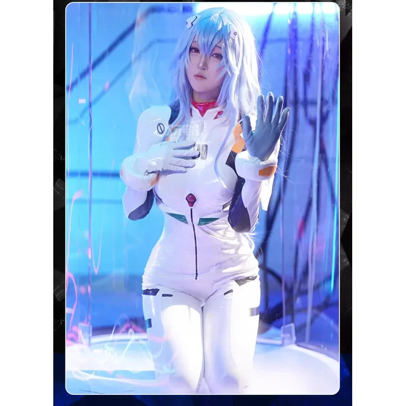 Anime Ayanami Rei Carnival Party Cosplay Costume Sexy Bodysuit Headwear Hand Jewelry Shoulder Armor Woman Set Wig Halloween