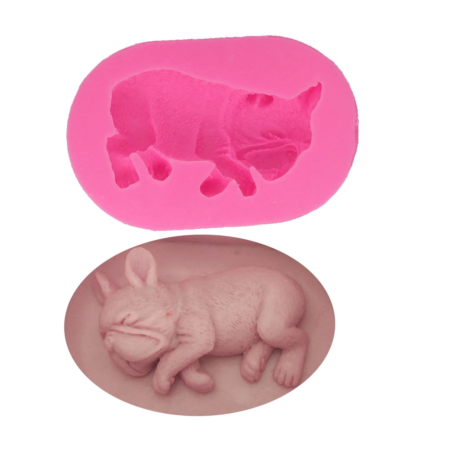 Cute 3D Puppy Silicone Mold for Soap Candle Gypsum Plaster Aroma DIY Craft Supplies