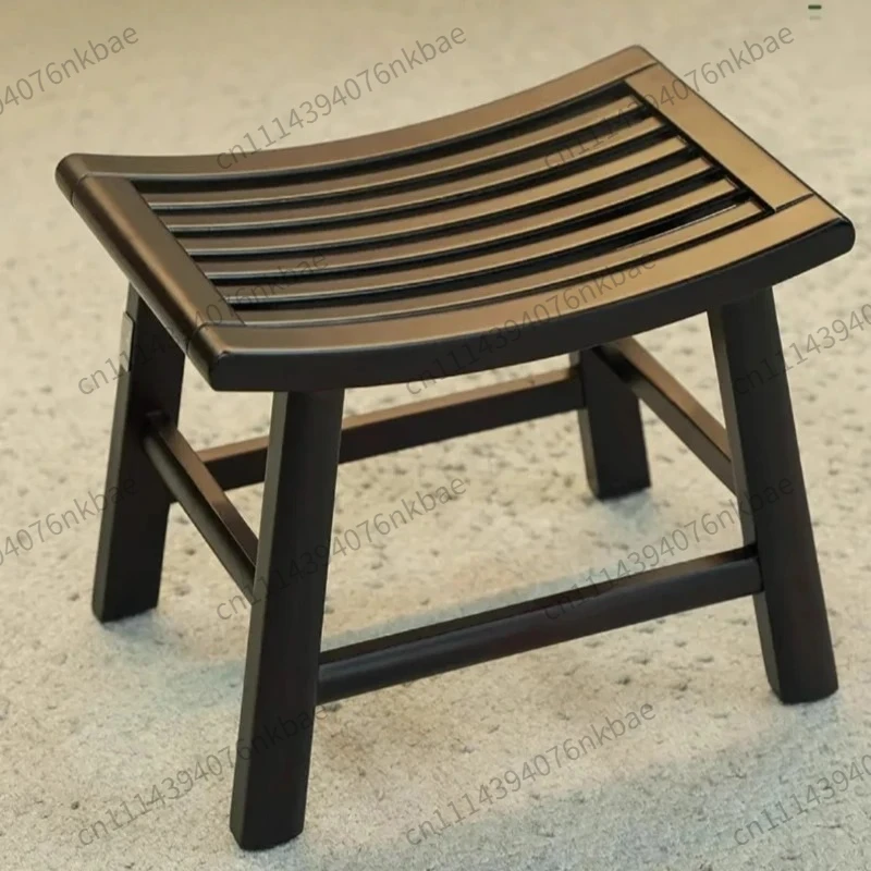 Foldable Bamboo Shower Bench Drainage Anti Slip Bathroom Stool For Elderly