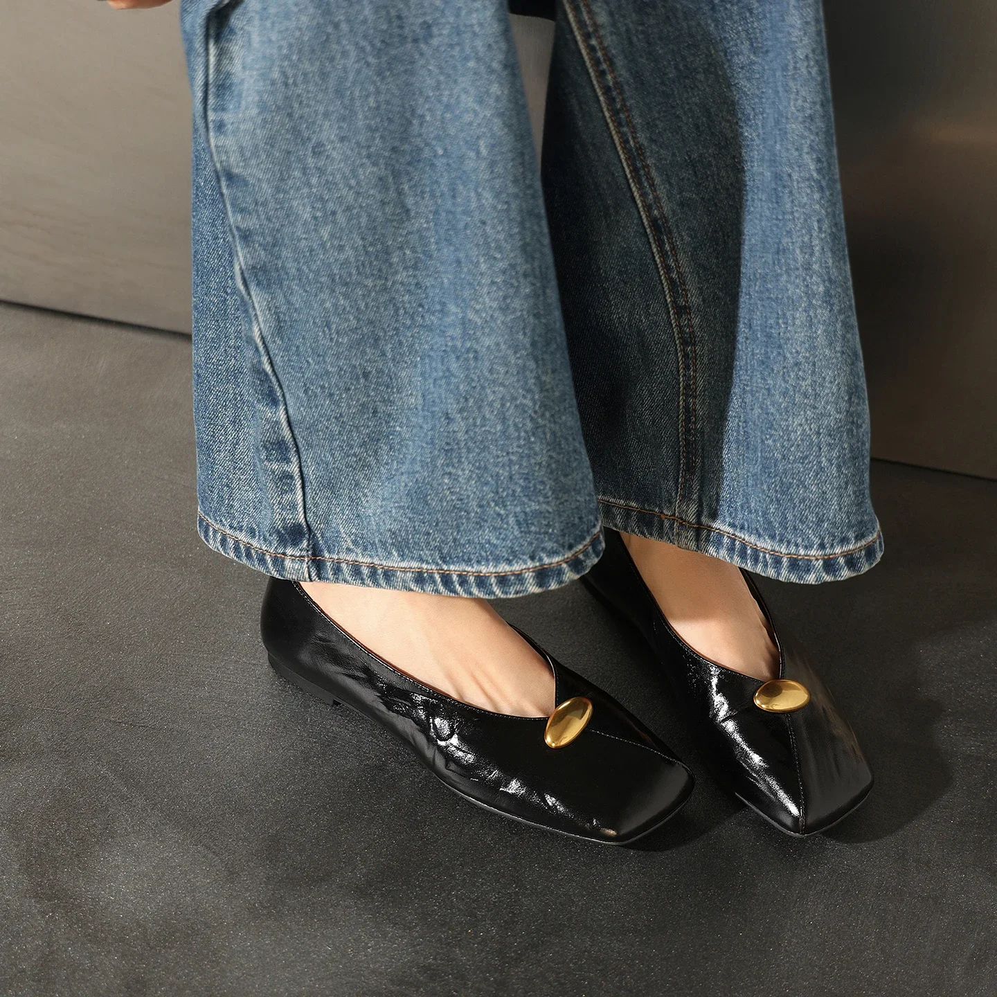 2026 News Spring Fashion Genuine Cow Leather Women's Red Pumps Comfort Natural Leather Flats for Lady Flat Heel Walk Shoes