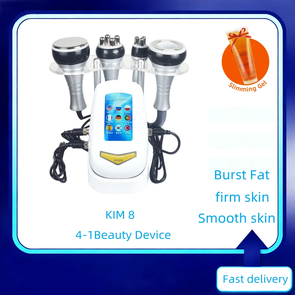 

Four in one vacuum therapy cavitation radiofrequency fat remover slimming machine ultrasonic massage shaping device (shipped fro