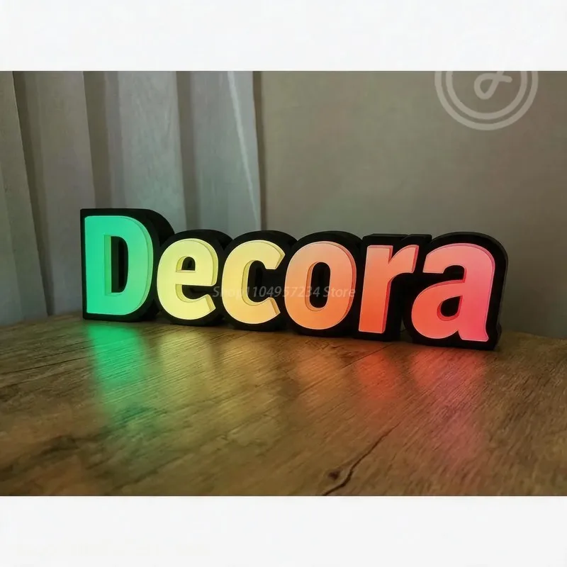 Custom LED Acrylic Logo Sign, Decora Metal Luminous Large Letters, Outdoor Advertising Label Signage for Business Store Display