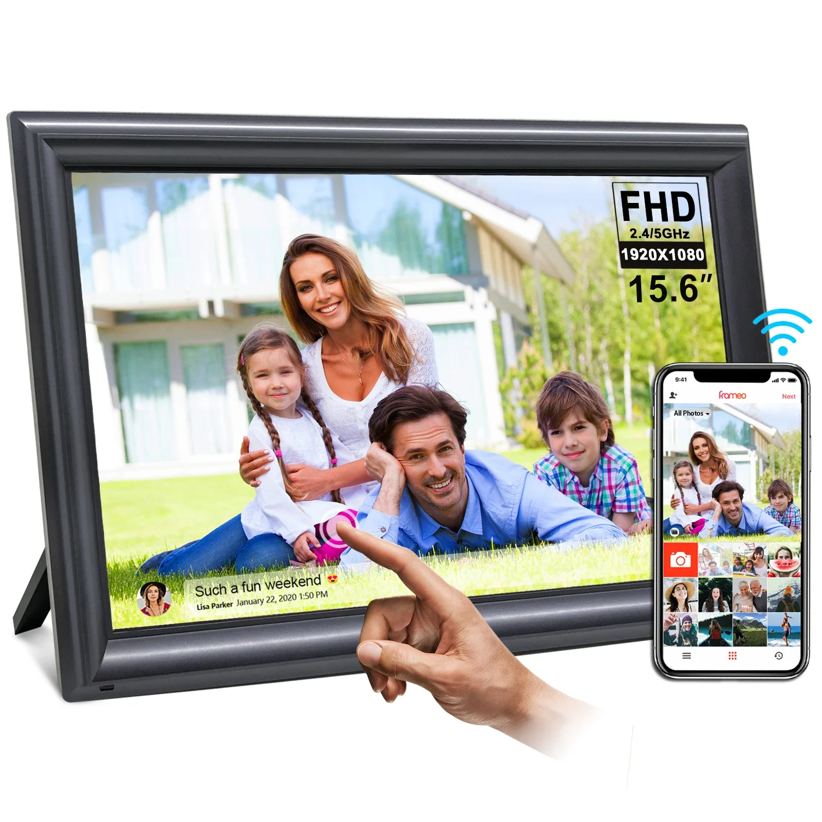 Sexy English Video Player 15.6 inch 1920*1080 FHD best christmas gift with 64GB 80000 Photos Storage Wifi Digital Photo Frames