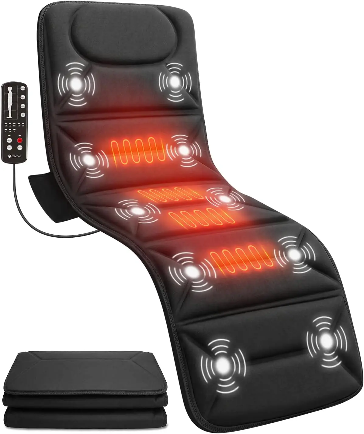Full Body Massage Mat with Enhanced Heat, Vibration, 66.5