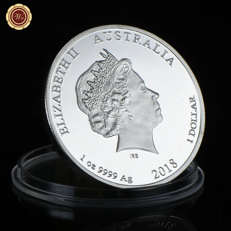 Chinese Lunar Zodiac Souvenir Coin 2018 Australia Elizabeth Ii Silver Gold Plated Year of The Dog Coin Souvenir Collectible Gift