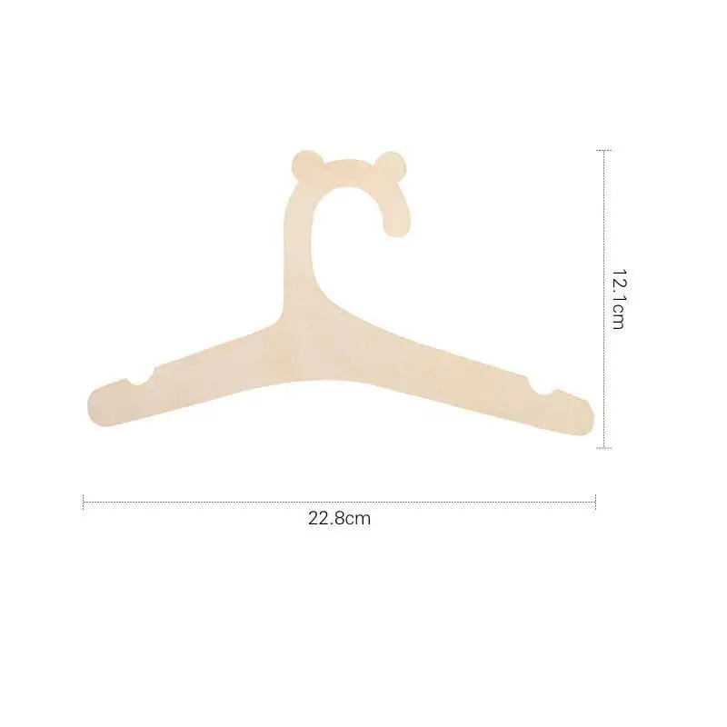 10Pcs Baby Wooden Hangers,Creative DIY Children's Clothes Rack for Dress Pants Shirt,Bear Wood Kids Hanger for Storage Display image 6