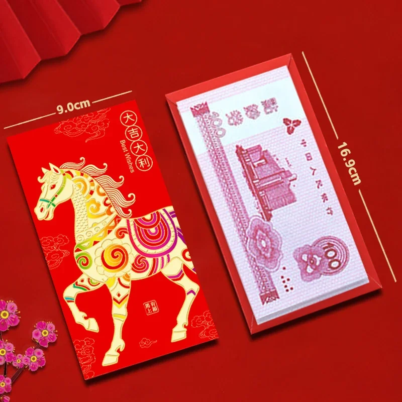 6Pcs/set Chinese New Year Money Envelope Horse Year Red Envelope Red Pocket Spring Festival Envelope
