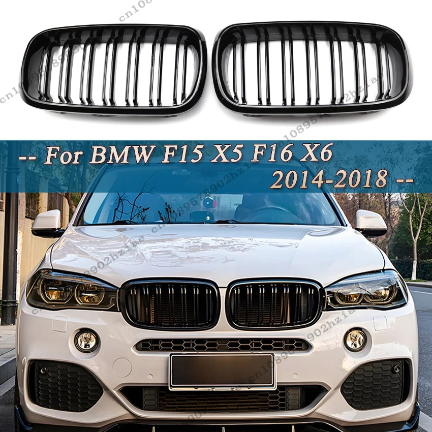 

Передний бампер, решетки для почек, двойная решетка для BMW F15 X5 F16 X6 2014-2018, сменные аксессуары для установки, черный глянцевый цвет