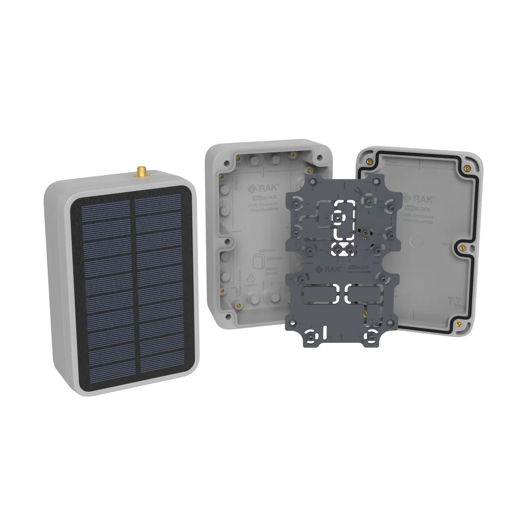 Unify Enclosure IP67 150x100x45mm with Pre-Mounted M8 5-Pin Connectors and RP-SMA Antenna view 3