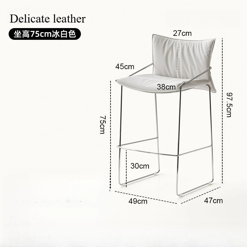 

Household dining chair simple designer light luxury sofa chair office Nordic leisure back high legs stool