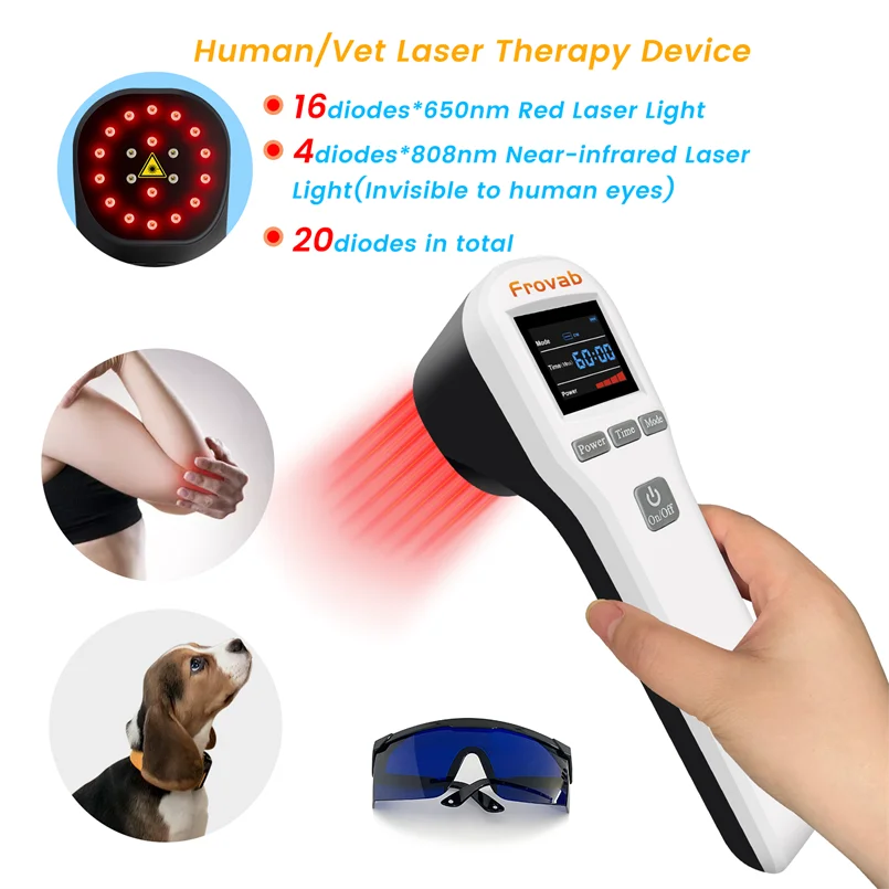 808nm LLLT Infrared Red Light Therapy Cold Laser Therapy Handheld Physical Treatment for Knee Feet Hands Ankle Pain Relief