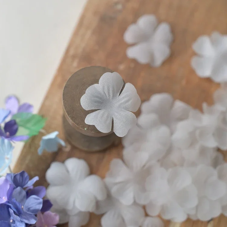100PCS/Paket .3.8CM Kelopak Organza DIY Bunga 3D. Aksesoris Kerudung Gaun Pengantin Buatan Tangan, Hiasan Bunga Dekoratif Buatan Tangan
