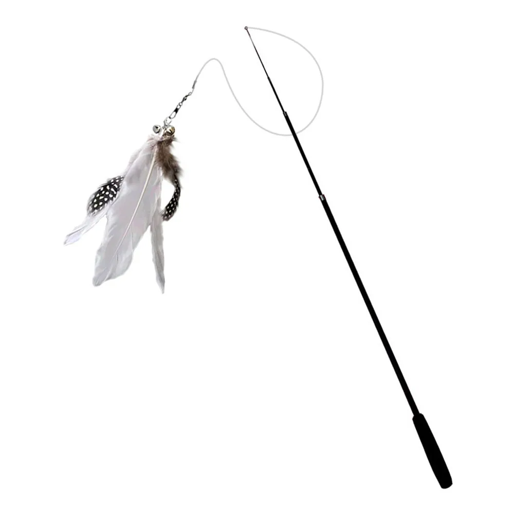 

Fishing Rod Cat Teaser Carbon Fiber Pole Stick Kitten Home Play Chasing Pet Interactive Teasing