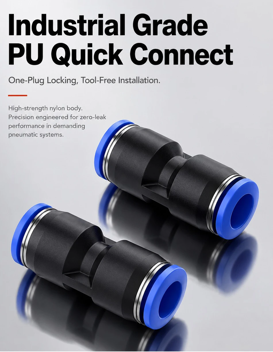 5PCS Pneumatic Fittings Plastic Connector PU 4mm 6mm 8mm 10mm 12mm For Air water Hose Tube Push in Straight Gas Quick Connectio T&I Online Store
