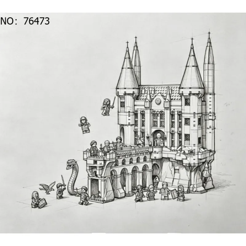 Neues europäisches Schloss-Straßenbild im Architekturstil, geeignet für die Dekoration des Wohnzimmers und als Geschenk für die Feiertage.
