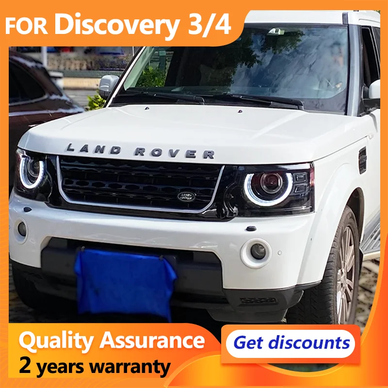 LED Headlights for Land Rover Discovery 4 Front Headlamp 2010-2017 Upgraded Defender Turn Signal Light Angel Eye Projector Lens