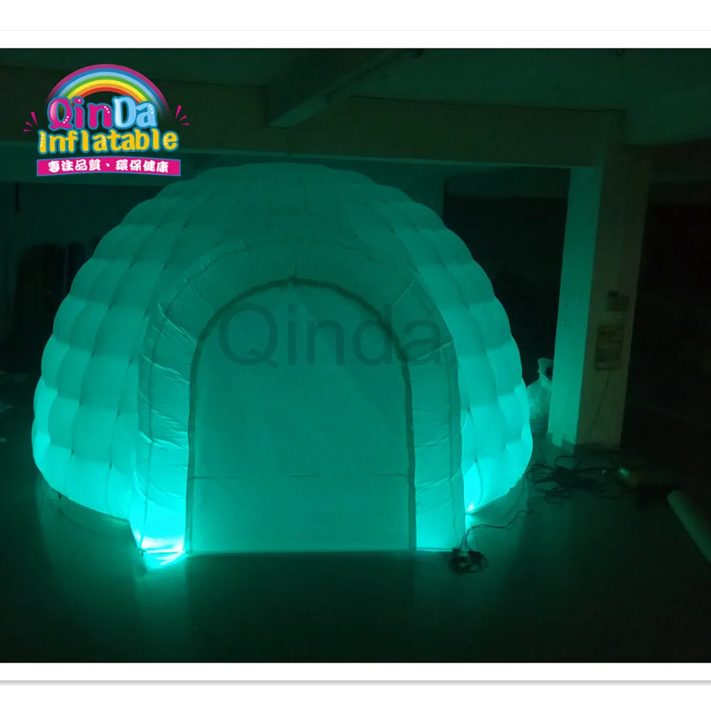 5M Diameter Dome Shape Inflatable Led Tent,Colorful Inflatable Igloo Party Tent For Exhibitions