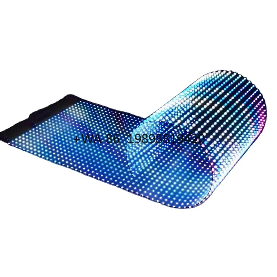 Custom Creative Ultra Thin Curved Adhesive  Full Color Transparent Led Film Screen for Indoor Glass Window Advertising Displays
