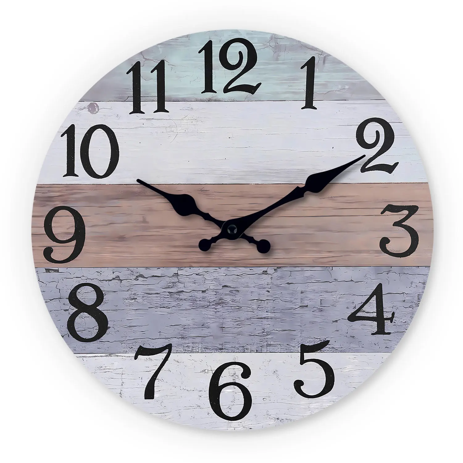 Marble-Patterned Wooden Wall Clock, 10-14inch Silent Wall Clocks, Aa Battery Powered, Suitable for Living Room, Bedroom, Office, Valentine's Day, Carnival, Ramadan, (No Batteries)