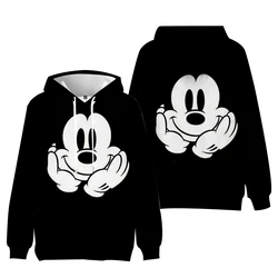 Spring and Autumn Women Disney Mickey Mouse Print Hoodie Fashion Loose Streetwear 2024 Funny Cartoon Street Hip Hop Sweatshirt