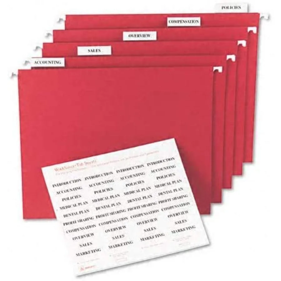 : Laser/Inkjet Inserts for Hanging File Folders, 1/5 Tab, 2in, White, 100/Pack -:- Sold as 2 Packs of - 100 -/ - Total of 200 E view 3