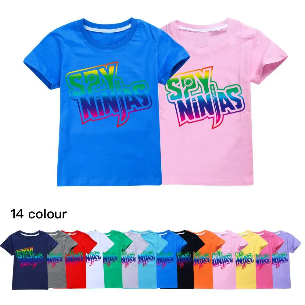 

SPY NINJAS Children Cotton Boys Summer Casual Tops Youth Clothing Toddlers Tops Tee Girls Short-sleeved T-shirt Graphic T Shirts