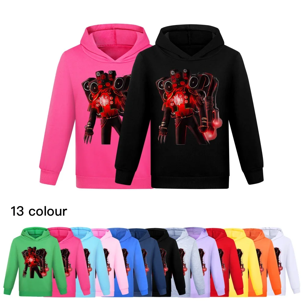 

Boys Girls Skibidi Toilet Titan Speakerman Thin Hoodie Graphic Long Sleeve Tops Baggy Sweatshirts for Kids Outerwear Sports Tops