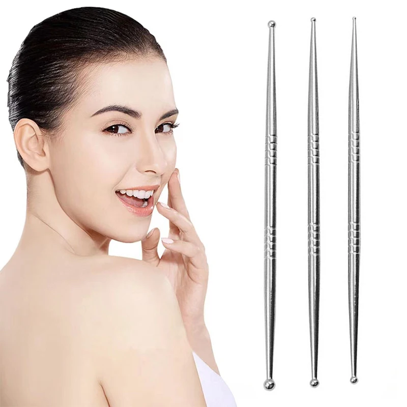 Acupuncture Pen Stainless Steel Deep Tissue Massager Dual Head Facial Reflexology Acupressure Bar for Body Meridian Relief Pain