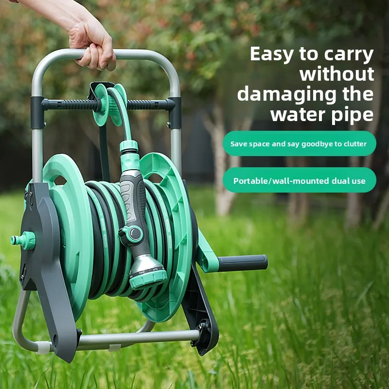 Garden Watering Spray Nozzle High Pressure Car Wash Gun Adjustable Plant Sprinkler Outdoor Patio Water Pipe Storage Rack