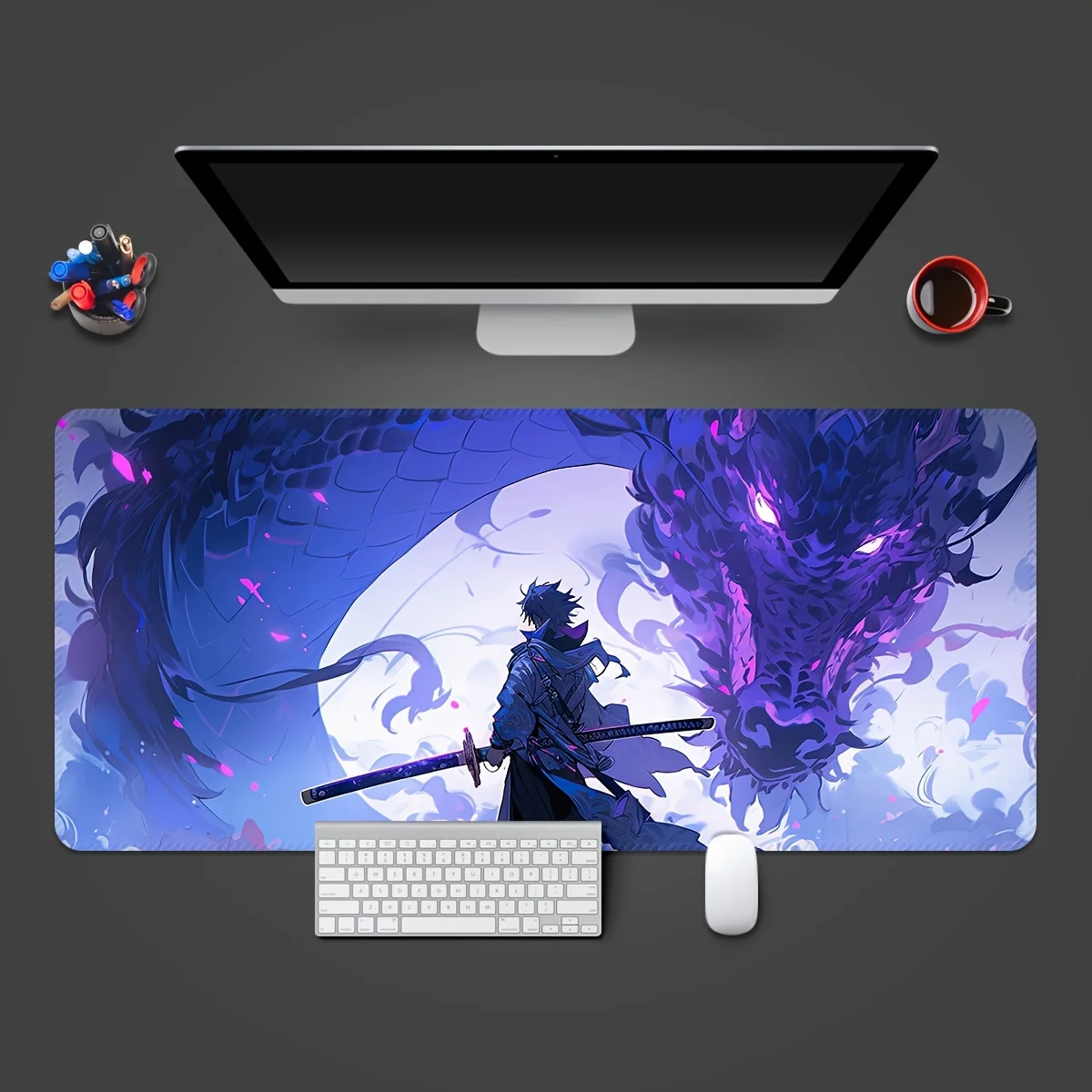 Dragon Sky Extended Gaming Mouse Pad Large desk pad Non-Slip Rubber Base Desk Mat Precision Stitched Edges for Office E-Sports