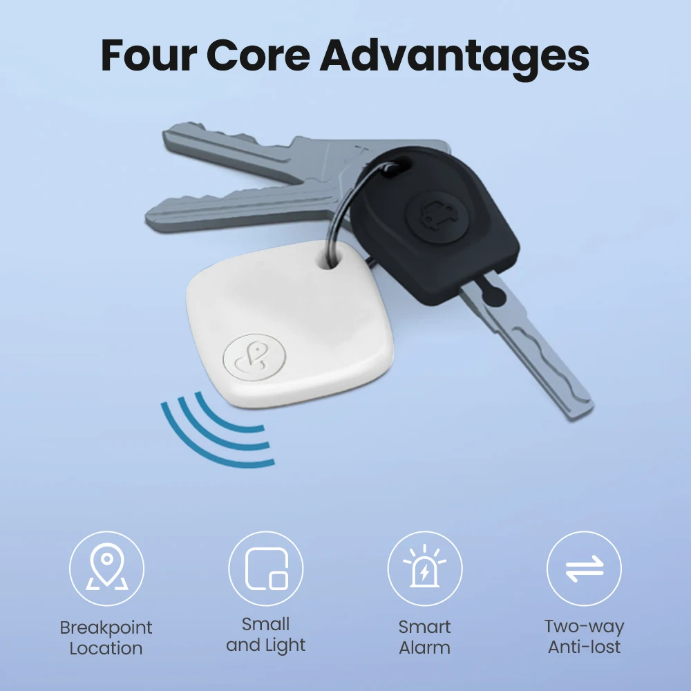 Avatto Mini Smart Tracker,Bluetooth-Tracker Anti-Lost Alarm Wireless Key Finder Locator, Arbeit für Apple My Find,Siri