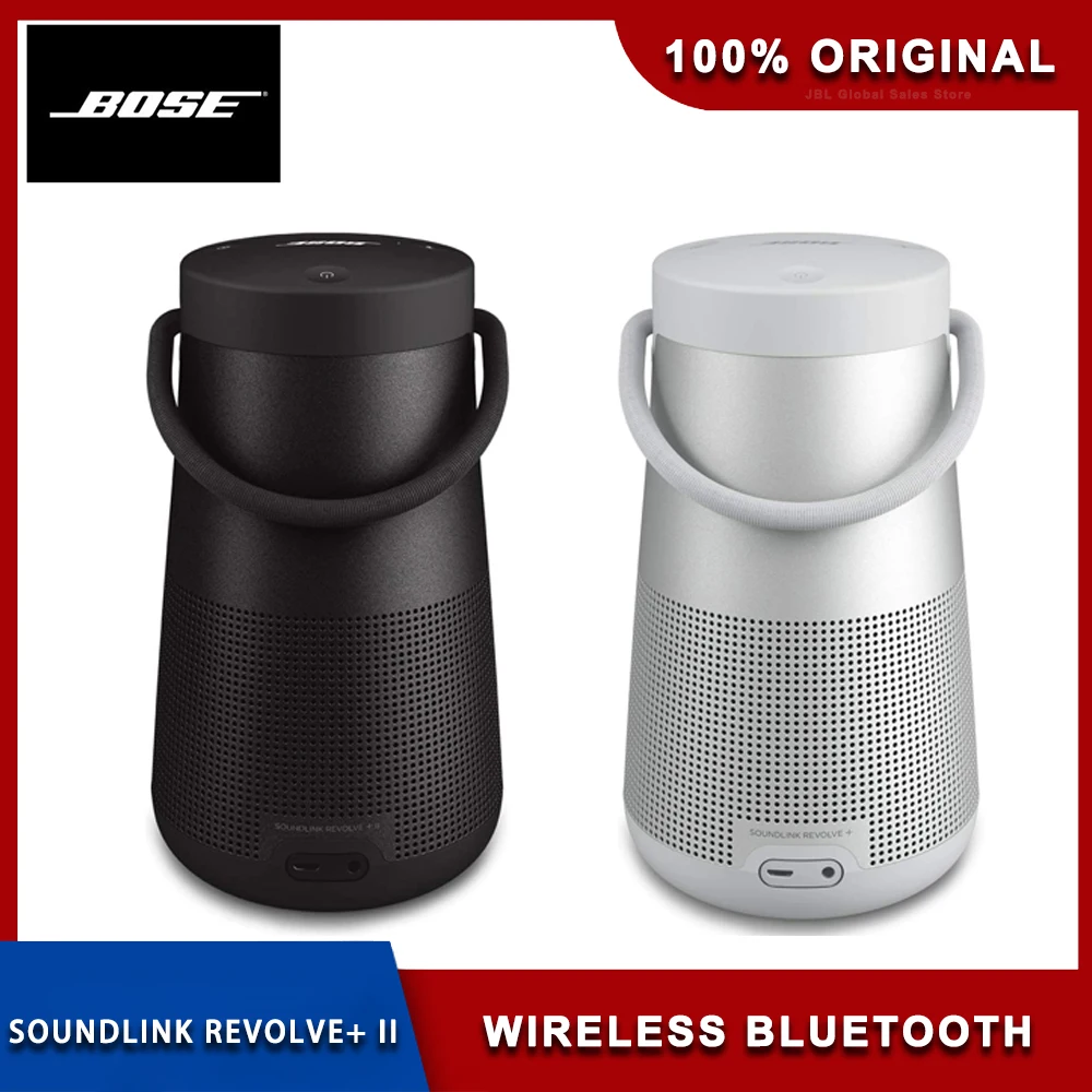 Bose SoundLink Revolve+ II Portable Bluetooth Speaker Wireless Water-Resistant Speaker with 360° Sound, Black