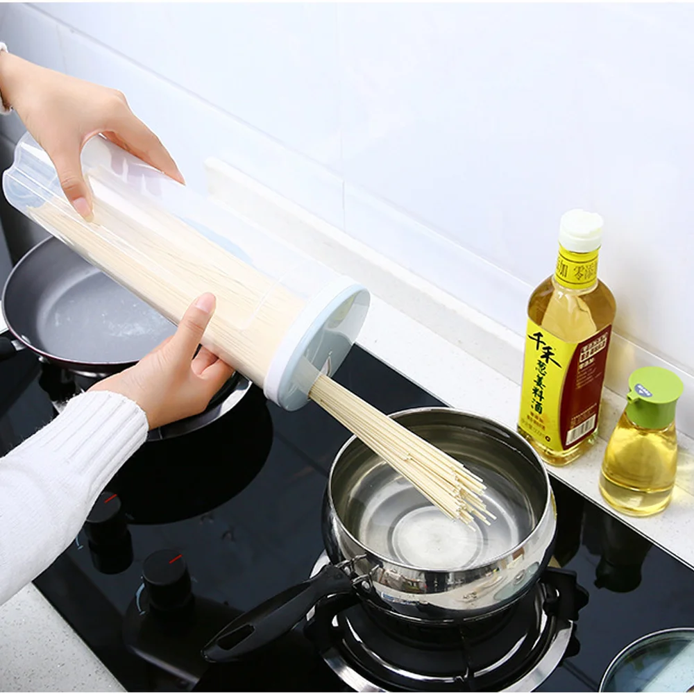 パスタポーションコントロールコンテナ食品グレードのプラスチック保存キャニスター気密麺オーガナイザーキッチンパントリー分割缶