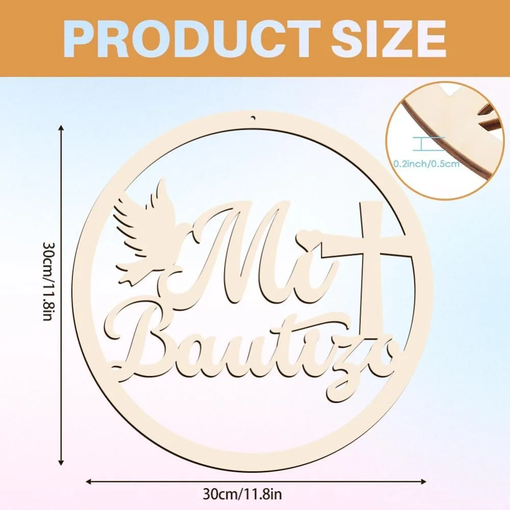Mi Bautizo Wooden Sign Baby Shower Supplies Wood Letters Sign Decorations Photo Booth Mi Bautizo Baby Shower for Baby Shower