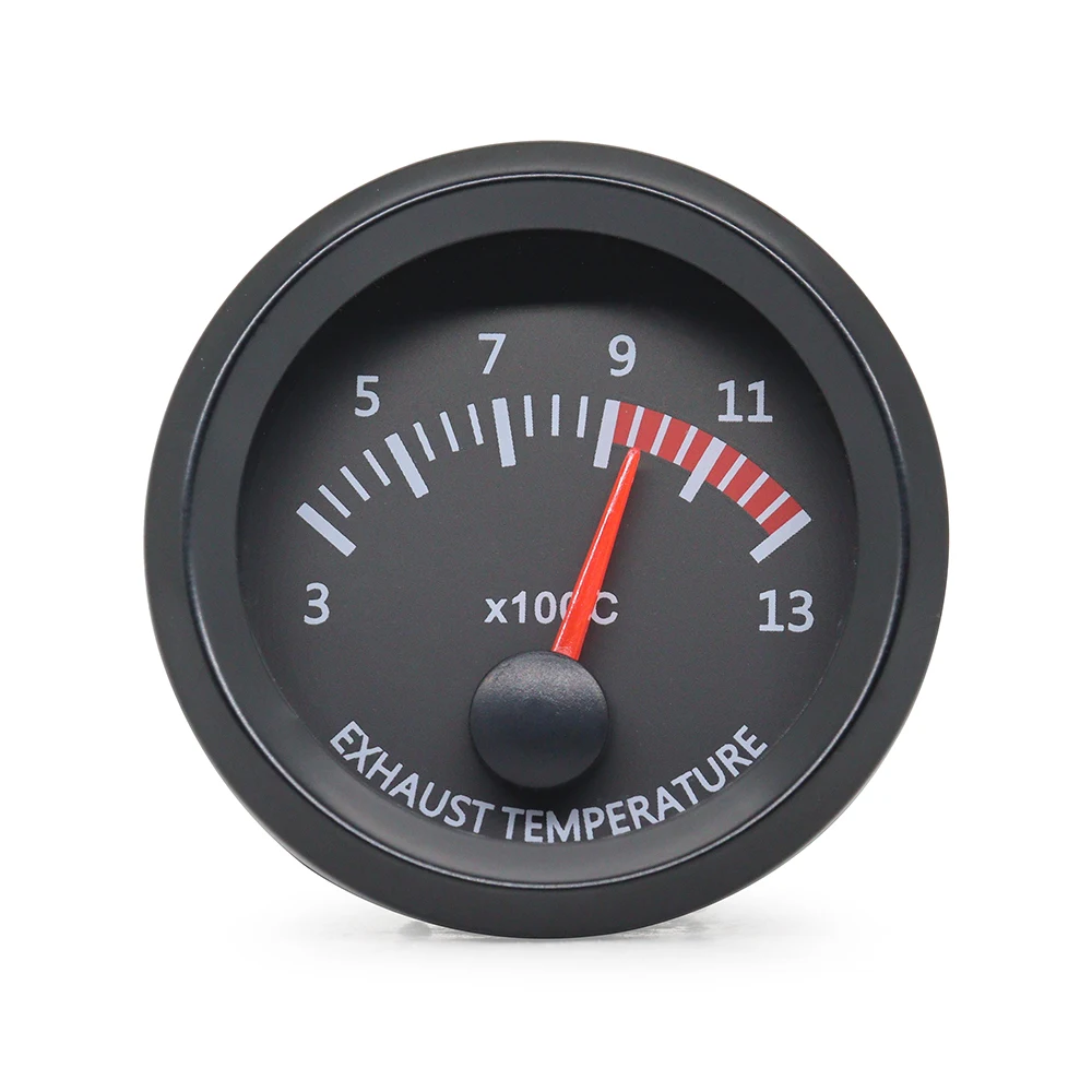 52MM Gauge 12V Water Temp Olietemperatuurmeter Oliedruk Brandstof Voltmeter Lucht Brandstofverhouding Boost Uitlaat Temp Meter Zwart Gezicht Gauge