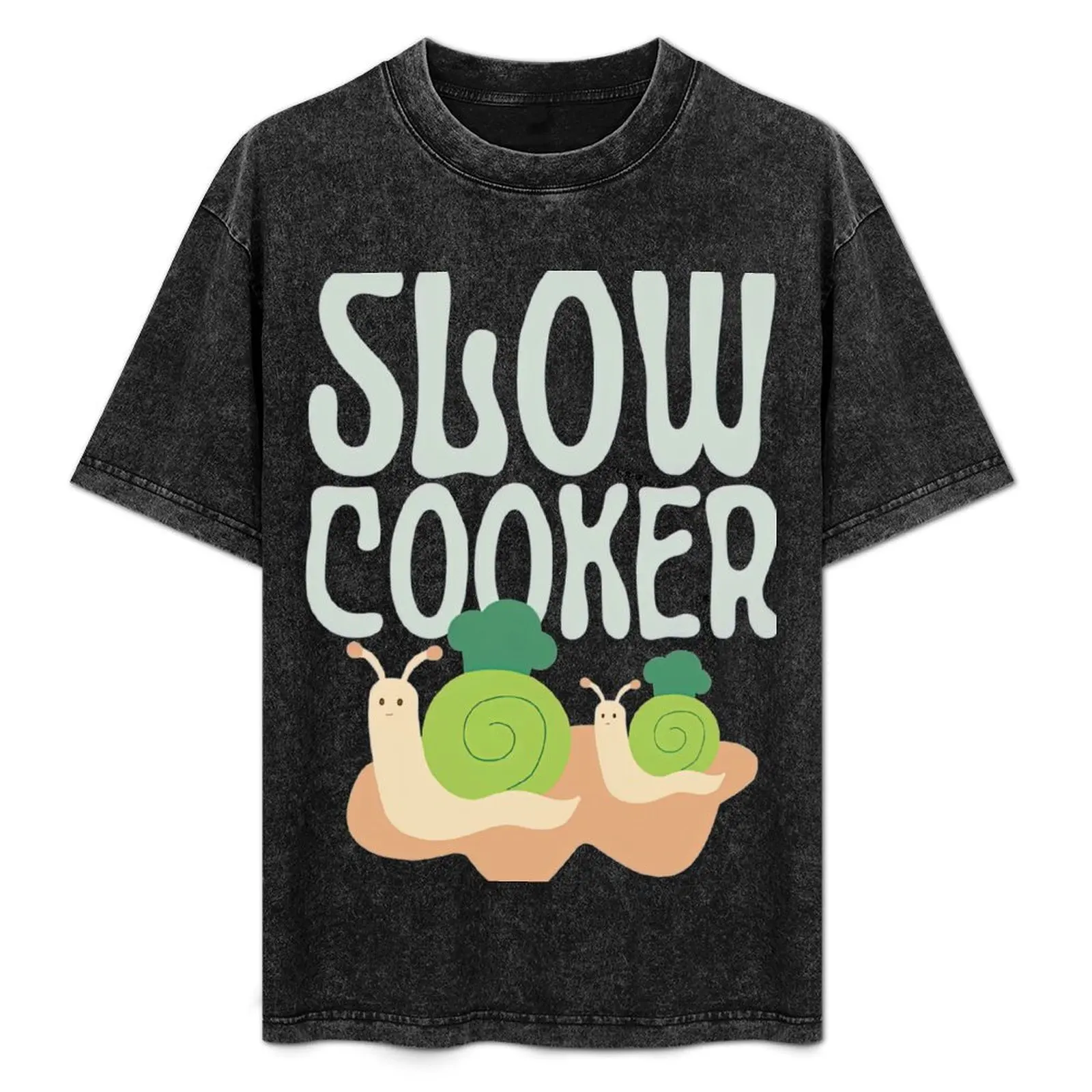 

Slow Cooker Cute & Funny Snail Chef T-Shirt anime hippie clothes luxury clothes men