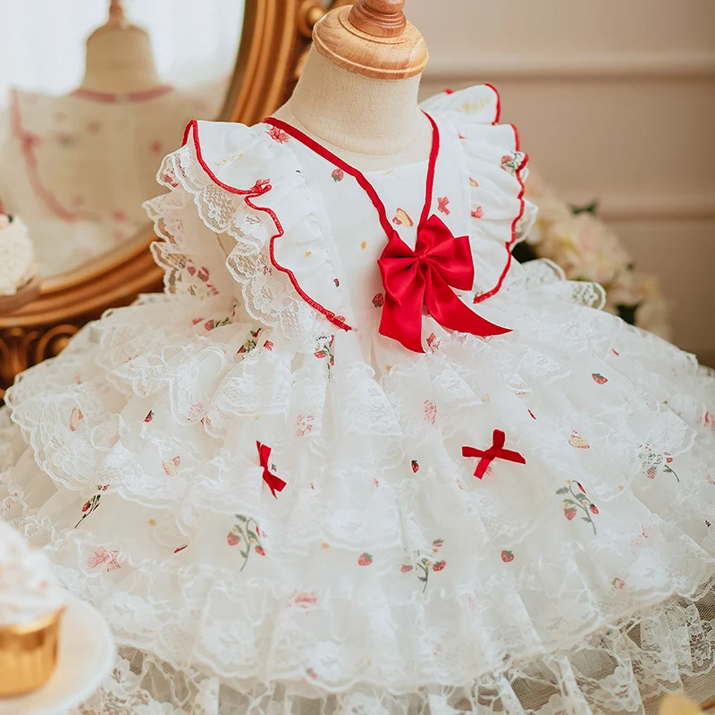 Vestido de princesa Lolita española para niñas, vestido de baile de fiesta de cumpleaños, Eid, Pascua, encaje, Boutique de España