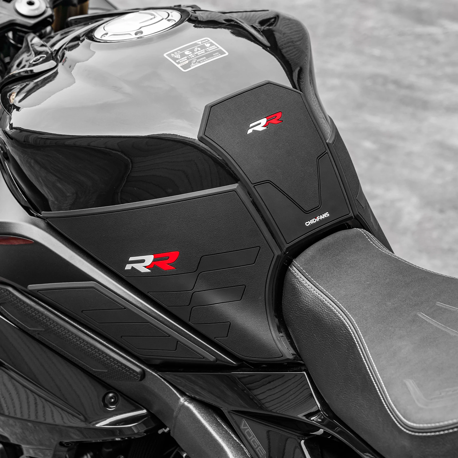 Rubber Fuel Tank Knee Grip Traction Pads Protective Stickers Compatible with VOGE RR660S 2024