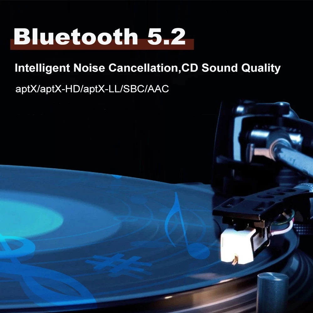 Bluetooth 5,2 аудио адаптер передатчик гарнитура беспроводной стерео музыкальный приемник Поддержка aptX/aptX-LL/aptX-HD ТВ динамик