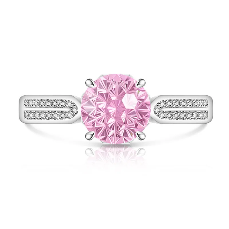 Schlichter, Dezent-Eleganter 925 Sterling Silber Dahliaschliff Hochkarätiger Diamant Mode Damenring Schmuck – Detail 6