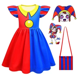 The Amazing Digital Circus Pomni Kids Cosplay Costume Girls Princess Dresses Children Halloween Cartoon Summer girls Dress 2024