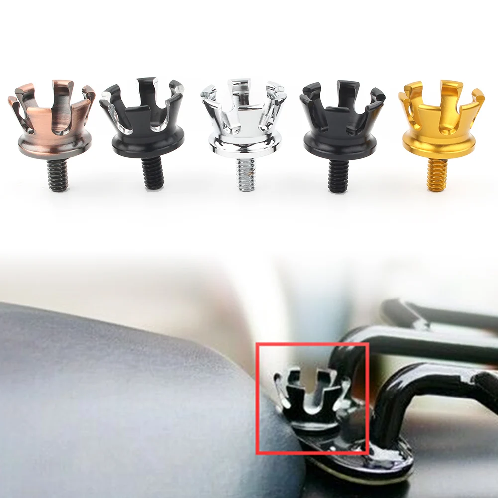 Aluminum Motorcycle Imperial Crown Style Rear Seat Bolt Tab Screw Mount Universal for Harley Davidson All Models 96-up