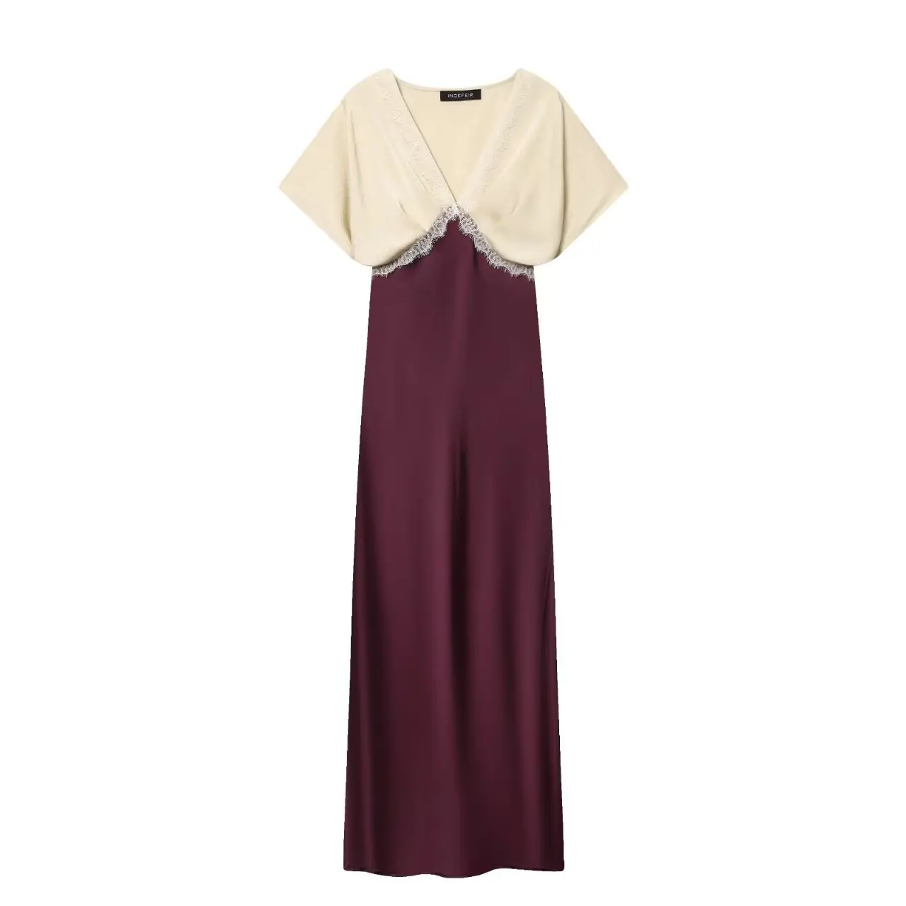 Female Clothing Dresses For Woman 2026 Women's Spring Long Dress New Elegant V-neck Temperament Lace Silk Satin Long Dress Robe