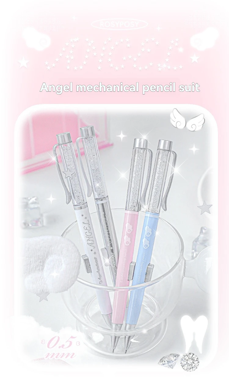 1PC Engel Automatische Mine Set Hohe Schönheit Stil Grundschüler Blei Core Set Student Spezifischen Bleistift – Detail 1